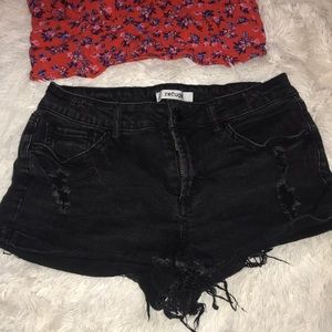 Refuge Cheeky Black Jean Shorts